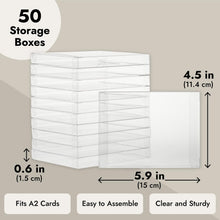 Load image into Gallery viewer, Juvale 50 Pack Greeting Card Storage Box, Clear Gift Boxes for Photos, Favors (4.5x6)