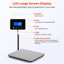 Load image into Gallery viewer, MUNBYN Shipping Scale, 440lb/1.8oz Digital Postal Scale for Packages with Hold/Tare Function, Backlit LCD, Battery & Cable Included, Postage Scale for Small Business, Packages, Luggage, and Home Use