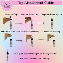 Load image into Gallery viewer, Art Institute Glitter Designer Dries Clear Adhesive Bundle 8oz,2oz, Metal Tip