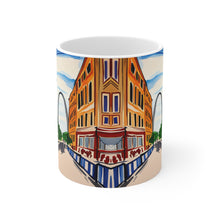 Load image into Gallery viewer, At the Cafe Saint Louis Arch #26 Mug 11oz mug AI-Generated Artwork