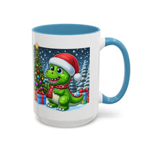 Load image into Gallery viewer, Mug Dinosaur Santa Hat Tree Star Holiday Coffee Cup 11, 15oz
