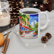 Load image into Gallery viewer, At the Cafe Miami Beach #30 Mug 11oz mug AI-Generated Artwork