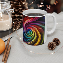 Load image into Gallery viewer, Fusion of Bright Rainbow Swirls in Motion #13 Mug 11oz mug AI-Generated Artwork