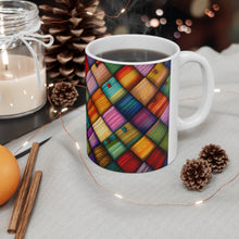 Load image into Gallery viewer, Old Fashion Quilted Yarn Pattern #4 Mug 11oz mug AI-Generated Artwork