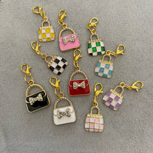 Load image into Gallery viewer, Boujee Bling green checkered purse Charm - Purses & Handbags Mobile Charm
