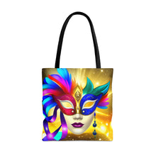 Load image into Gallery viewer, Mardi Gras Ribbon Mask #7 Tote Bag AI Artwork 100% Polyester