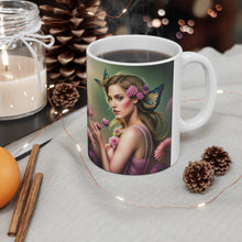 Load image into Gallery viewer, October Tourmaline Birth Month Colors Fairies & Butterflies #2 Mug 11oz mug AI-Generated Artwork