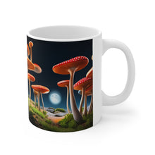 Load image into Gallery viewer, Full Moon and Skinny Mushrooms Fantasy Art #5 Ceramic Mug 11oz AI Generated Artwork
