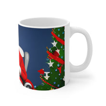 Load image into Gallery viewer, Merry Christmas Santa Fire Place Ceramic Mug 11oz Design #4 wrap-a-round
