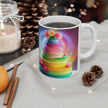 Load image into Gallery viewer, Happy Birthday Rainbow Cake Celebration #22 CeramicMug 11oz mug AI-Generated Artwork