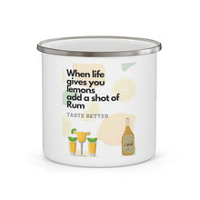 Load image into Gallery viewer, When Life Gives you Lemons Add a Shot of your Favorite Enamel Campfire 12oz Stainless Steel Mug #3