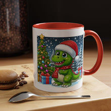 Load image into Gallery viewer, Mug Dinosaur Santa Hat Tree Star Holiday Coffee Cup 11, 15oz
