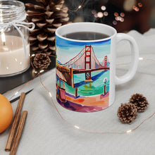 Load image into Gallery viewer, At the Cafe Golden Gate Bridge California #19 Mug 11oz mug AI-Generated Artwork