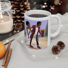 Load image into Gallery viewer, Traditional African American Culture Bride Lavender Dress and Groom Jumping the Broom Ceremony Ceramic Mug 11oz AI Generated Image