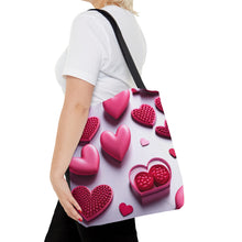 Load image into Gallery viewer, Love the Pink Heart Series #5 Tote Bag AI Artwork 100% Polyester