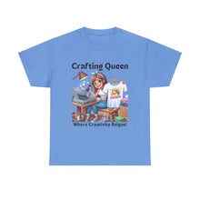 Load image into Gallery viewer, Crafting Queen: Where Creativity Reigns, T-Shirt Designing Heat Press Cotton
