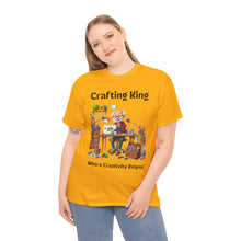 Load image into Gallery viewer, Crafting King: Where Creativity Reigns, Grandpa 100% Cotton Classic Fit T-shirt