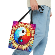 Load image into Gallery viewer, Ying Infinite Beauty  Yellow Burst Fusion of Colors #5 Tote Bag AI Artwork 100% Polyester