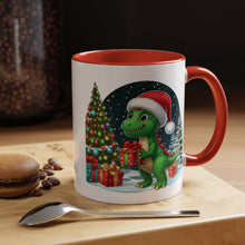 Load image into Gallery viewer, Mug Dinosaur Gifts Santa Hat Holiday Coffee Cup 11, 15oz
