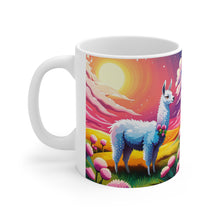 Load image into Gallery viewer, Good Vibes Cute Llama Funny #2 Ceramic 11oz Mug AI-Generated Artwork