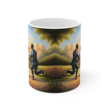 Load image into Gallery viewer, Traditional African American Culture Red Dress Bride and Groom Jumping the Broom Ceremony Ceramic Mug 11oz