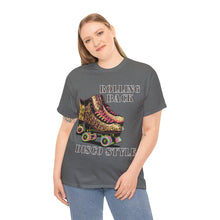 Load image into Gallery viewer, Rolling Back Disco Style Gold Glitter Skates 1980s Era Roller Skates