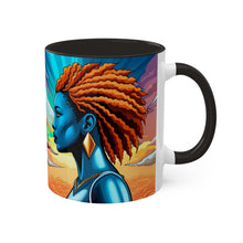 Load image into Gallery viewer, Colors of Africa Pop Art Colorful #8 AI 11oz Black Accent Coffee Mug

