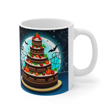 Load image into Gallery viewer, Happy Spooky Halloween Cake Celebration #20 Ceramic 11oz mug AI-Generated Artwork