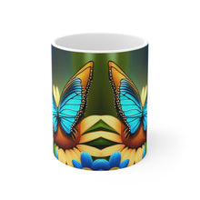 Load image into Gallery viewer, December Blue Topaz Birth Month Colors Fairies & Butterflies #3 Mug 11oz mug AI-Generated Artwork