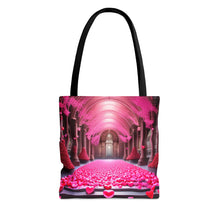 Load image into Gallery viewer, Cathedral of Love filled with Pink Heart Series Tote Bag AI Artwork 100% Polyester #8
