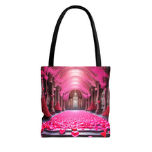 Load image into Gallery viewer, Cathedral of Love filled with Pink Heart Series Tote Bag AI Artwork 100% Polyester #8