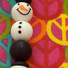 Load image into Gallery viewer, Beaded snowman bead with black Custom Handmade Beaded Pen