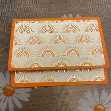 Load image into Gallery viewer, Orange Rainbows Unique Handmade Greeting Cards Note Cards Blank inside & Envelope