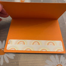 Load image into Gallery viewer, Orange Rainbows Unique Handmade Greeting Cards Note Cards Blank inside & Envelope