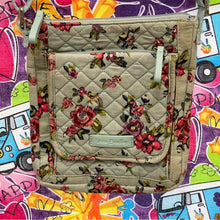 Load image into Gallery viewer, Vera Bradley Tan and Red Quilted Crossbody Bag 8" x 7"