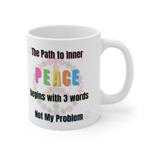 Load image into Gallery viewer, The Path to Inner Peace Begins Here Ceramic Mug 11oz Design Wrap-a-round