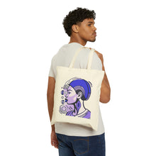 Load image into Gallery viewer, Colors of Africa Queen Sista #10 Purple 100% Cotton Canvas Tote Bag 15" x 16"