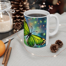 Load image into Gallery viewer, August Peridot Birth Month Colors Fairies & Butterflies #2 Mug 11oz mug AI-Generated Artwork