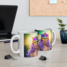 Load image into Gallery viewer, Mardi Gras Mask Ribbon #5 Mug AI-Generated Artwork 11oz mug