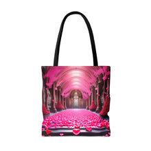 Load image into Gallery viewer, Cathedral of Love filled with Pink Heart Series Tote Bag AI Artwork 100% Polyester #8