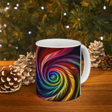 Load image into Gallery viewer, Fusion of Bright Rainbow Swirls in Motion #13 Mug 11oz mug AI-Generated Artwork