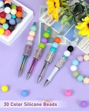 Load image into Gallery viewer, 150PCS FIVEIZERO Silicone Beads, 30 Colors 15mm Silicone Beads Bulk for Keychain Making,Focal Beads Rubber Round Bulk Beads Mixed Color Silicone Beads for DIY Crafts Making