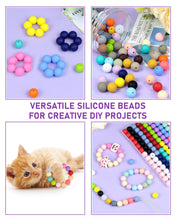 Load image into Gallery viewer, 150PCS FIVEIZERO Silicone Beads, 30 Colors 15mm Silicone Beads Bulk for Keychain Making,Focal Beads Rubber Round Bulk Beads Mixed Color Silicone Beads for DIY Crafts Making