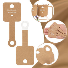 Load image into Gallery viewer, joycraft 200Pcs Self Adhesive Bracelet Display Cards,Kraft Handmade with Love Blank Cards, Jewelry Packaging for Selling, Hanging Display Cards for Jewelry, Bracelet, and Necklace(4“x1.5")