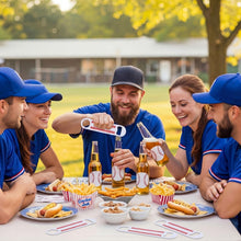 Load image into Gallery viewer, Acellegic 24 Pack Baseball Bottle Opener 7 Inch Stainless Steel Flat Beer Bottle Opener Bulk Double Sided Baseball Stitch Design for Team Fans Gifts, Home Kitchen, Bar, Party Supplies