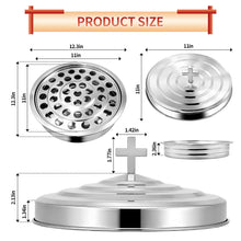 Load image into Gallery viewer, Stainless Steel Communion Tray with Lid - 40 Holes Church Communion Supplies Set, Stackable Worship Tray for Church Services, Weddings & Gatherings (Silver, Cups Not Included)