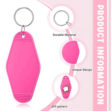 Load image into Gallery viewer, Kigley 150 Pcs Vintage Motel Keychain Blank Hotel Keychain Bulk Retro Sublimation Blank Key Chain Plastic with Ring for DIY Crafting Luggage Tag Label Ornaments Gifts Souvenir Accessories, 30 Colors