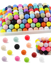 Load image into Gallery viewer, 150PCS FIVEIZERO Silicone Beads, 30 Colors 15mm Silicone Beads Bulk for Keychain Making,Focal Beads Rubber Round Bulk Beads Mixed Color Silicone Beads for DIY Crafts Making