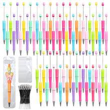Load image into Gallery viewer, DASTTUIS 150 Pieces DIY Beadable Pen Kit – 50 Plastic Ballpoint Pens with Refills & Bags – School Supplies, Office Accessories & Decorative Items for Students & Teachers (Sweet)