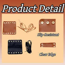 Load image into Gallery viewer, CQnodoit 4 PCS Flat Leather Motorcycle Grip Covers Brown and Black Handlebar Protectors with Adjustable Straps Universal Anti-Slip Handle Gloves for Most Bikes